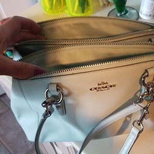 Mint green coach purse